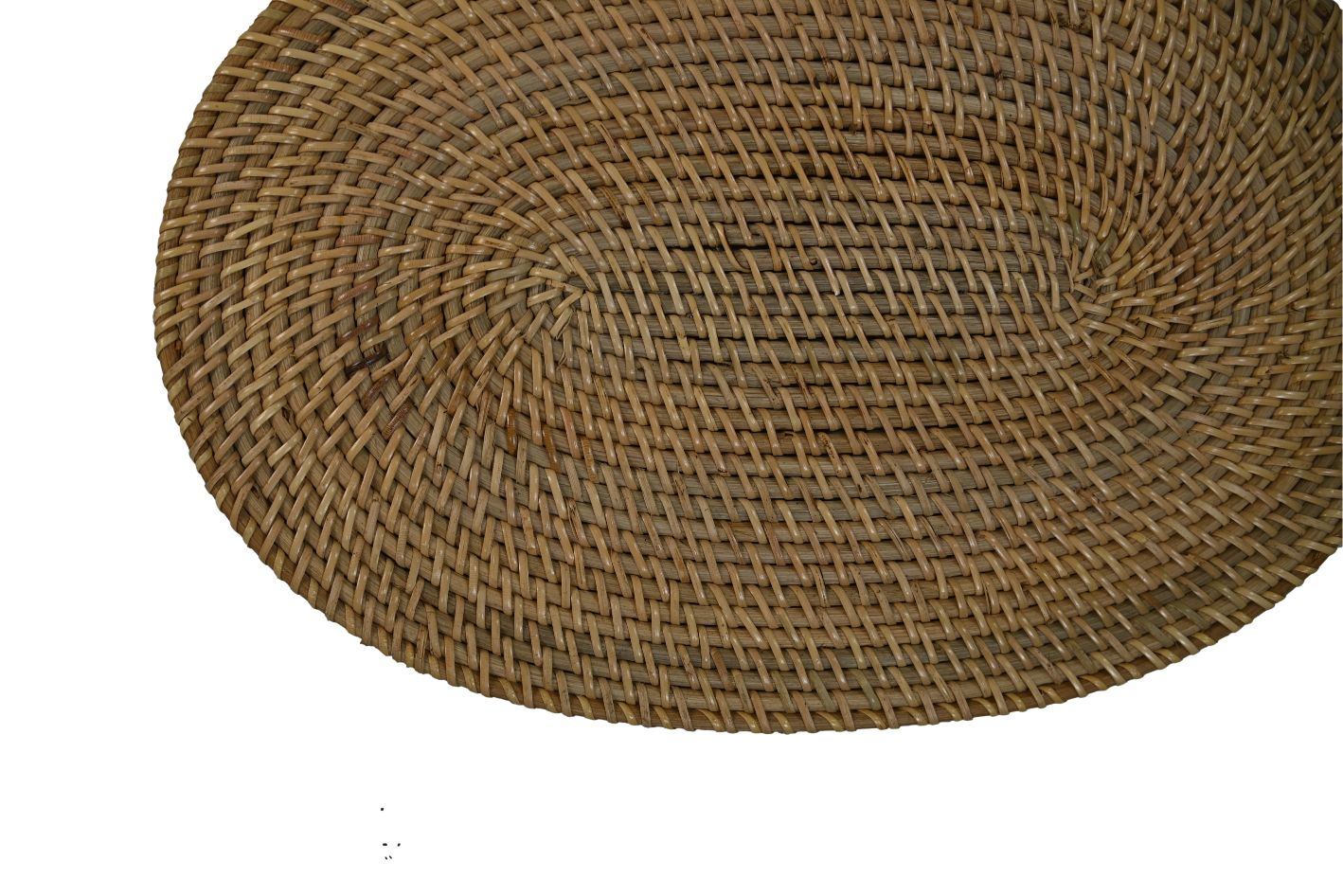 HSM Collection-Platzset Oval S/4-45x30x2-Natur-Rattan