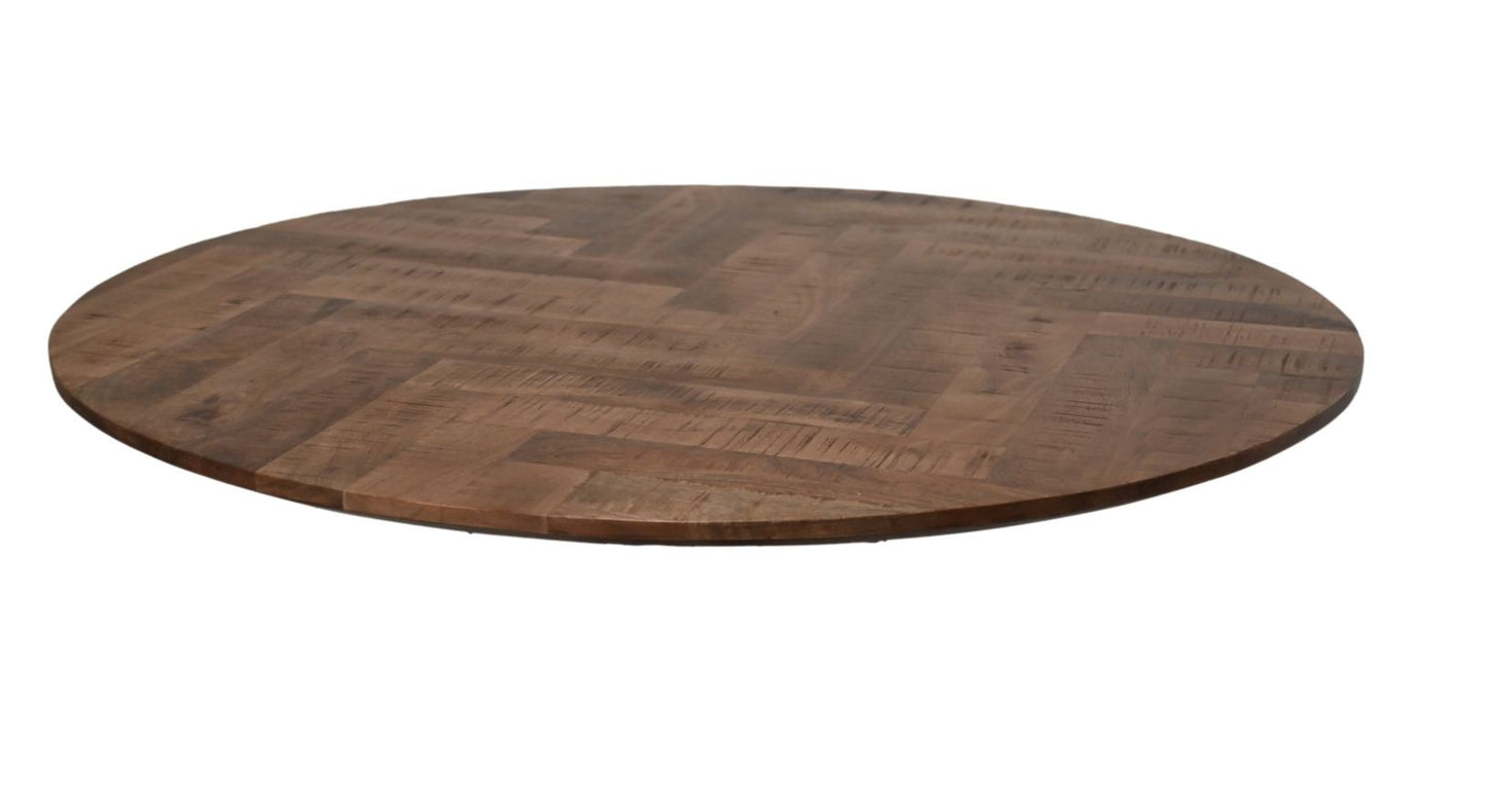 HSM Kollektion-Runder Esstisch Mosaik-140x140x76-Natur/Schwarz-Mango/Metall