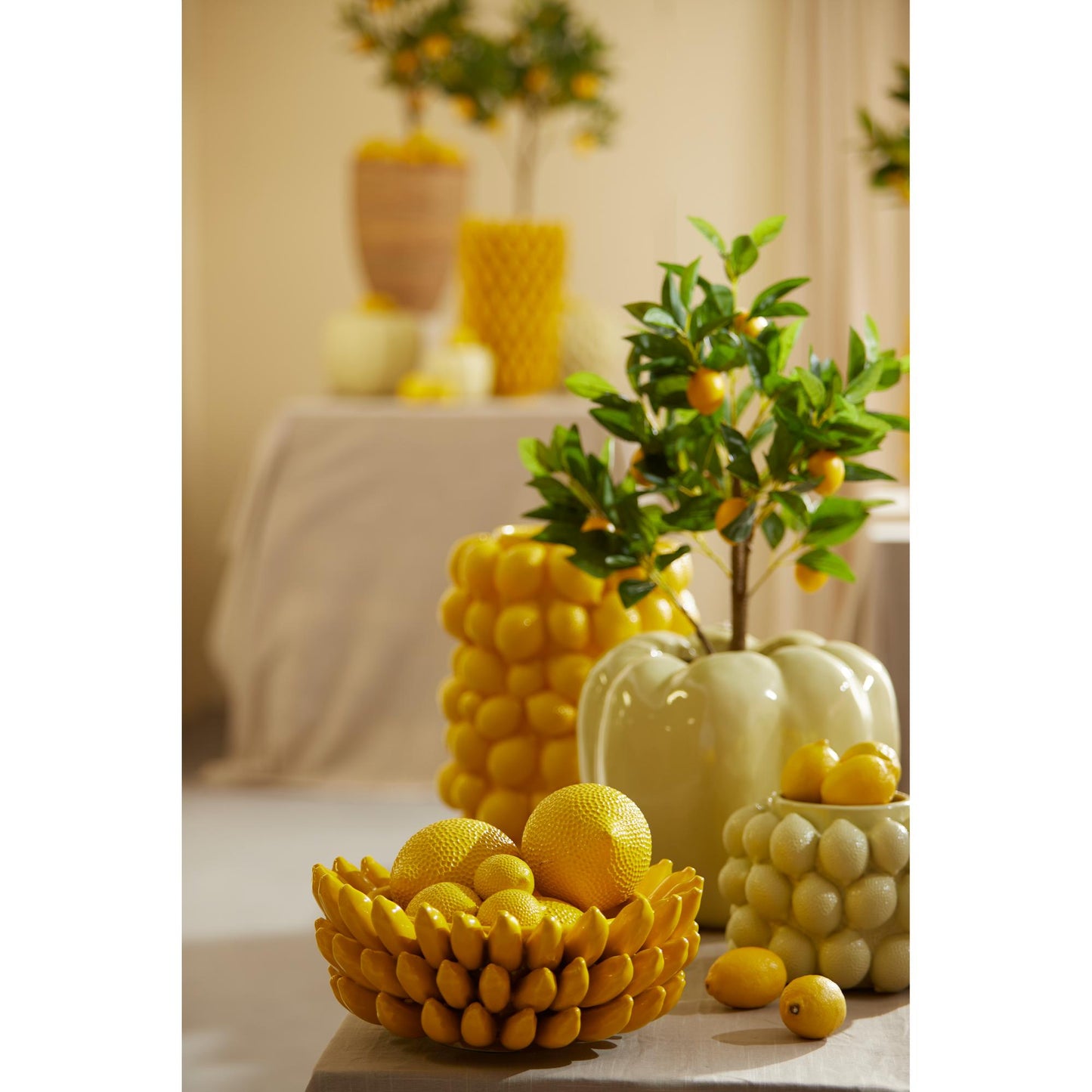 Vase Zitrone - Gelb - 23,5x23,5x33cm