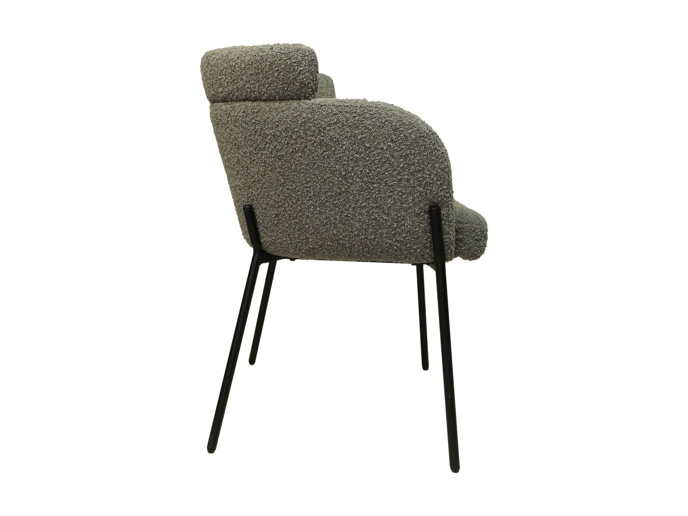 HSM Collection-Esszimmerstuhl Luca S/2-57x60x81-Hellgrau/Schwarz-Stoff/Metall