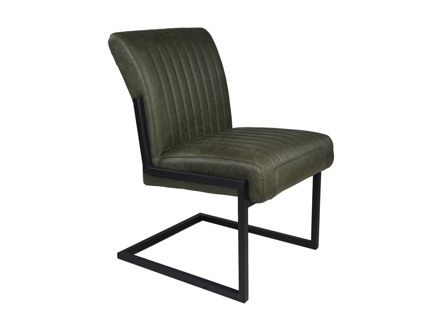 HSM Collection-Esszimmerstuhl Texas S/2-55x50x85-Grün/Schwarz-Leder/Metall
