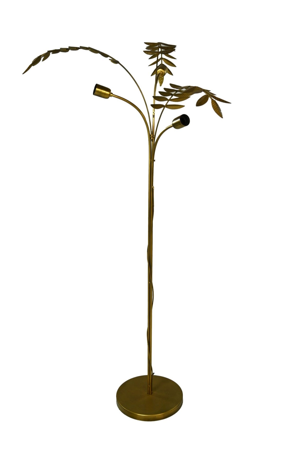 HSM Collection-Stehlampe Palmtree-60x75x150-Gold-Metall