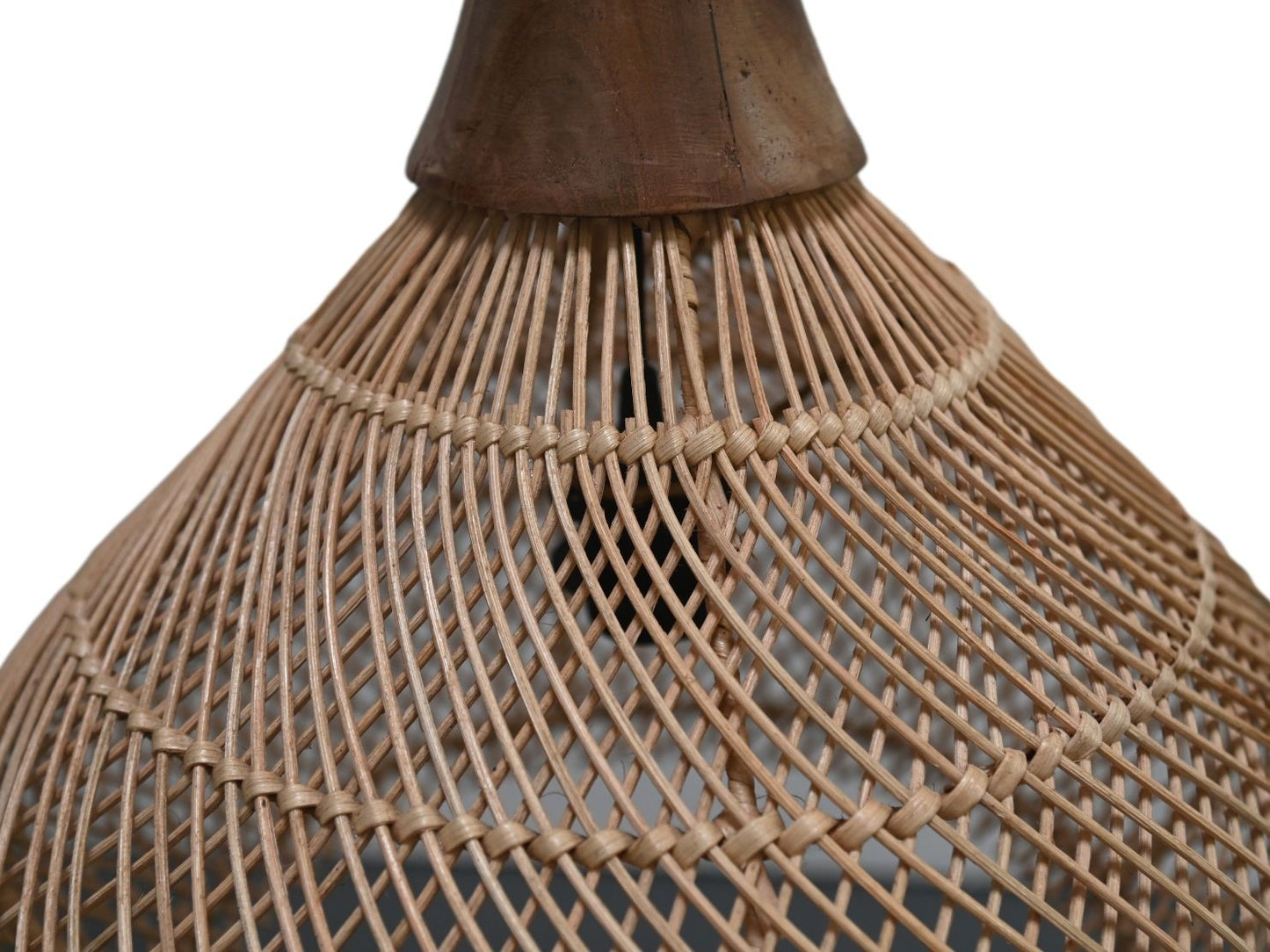 HSM Kollektion-Hängelampe-43x43x46-Natur-Rattan/Teak