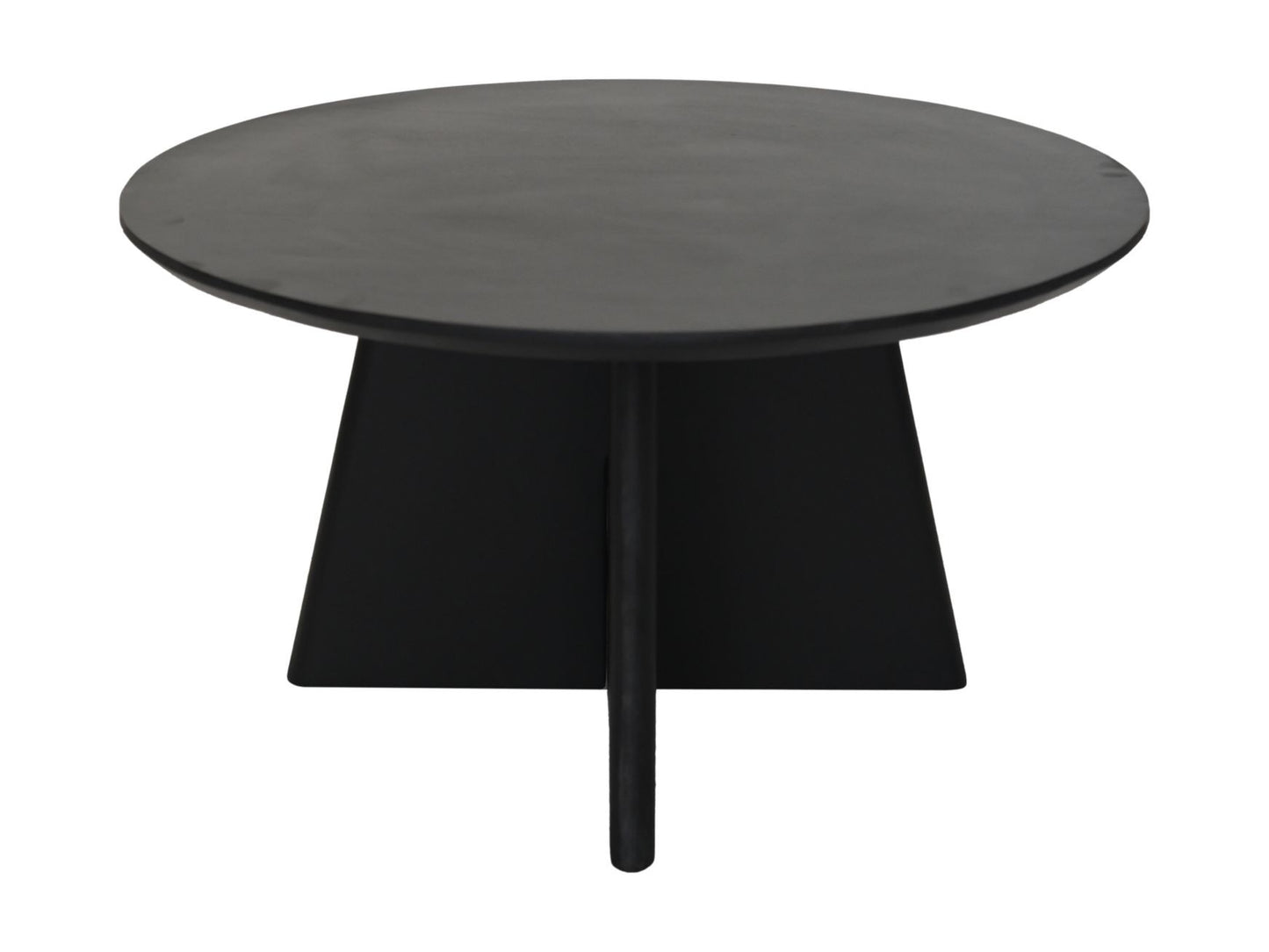 HSM Kollektion - Runder Couchtisch mit Kreuzbein - 80x80x45 - Schwarz - Mango