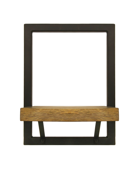 HSM Collection-Wandregal Levels -25x22x32-Natur/Schwarz-Mango/Metall