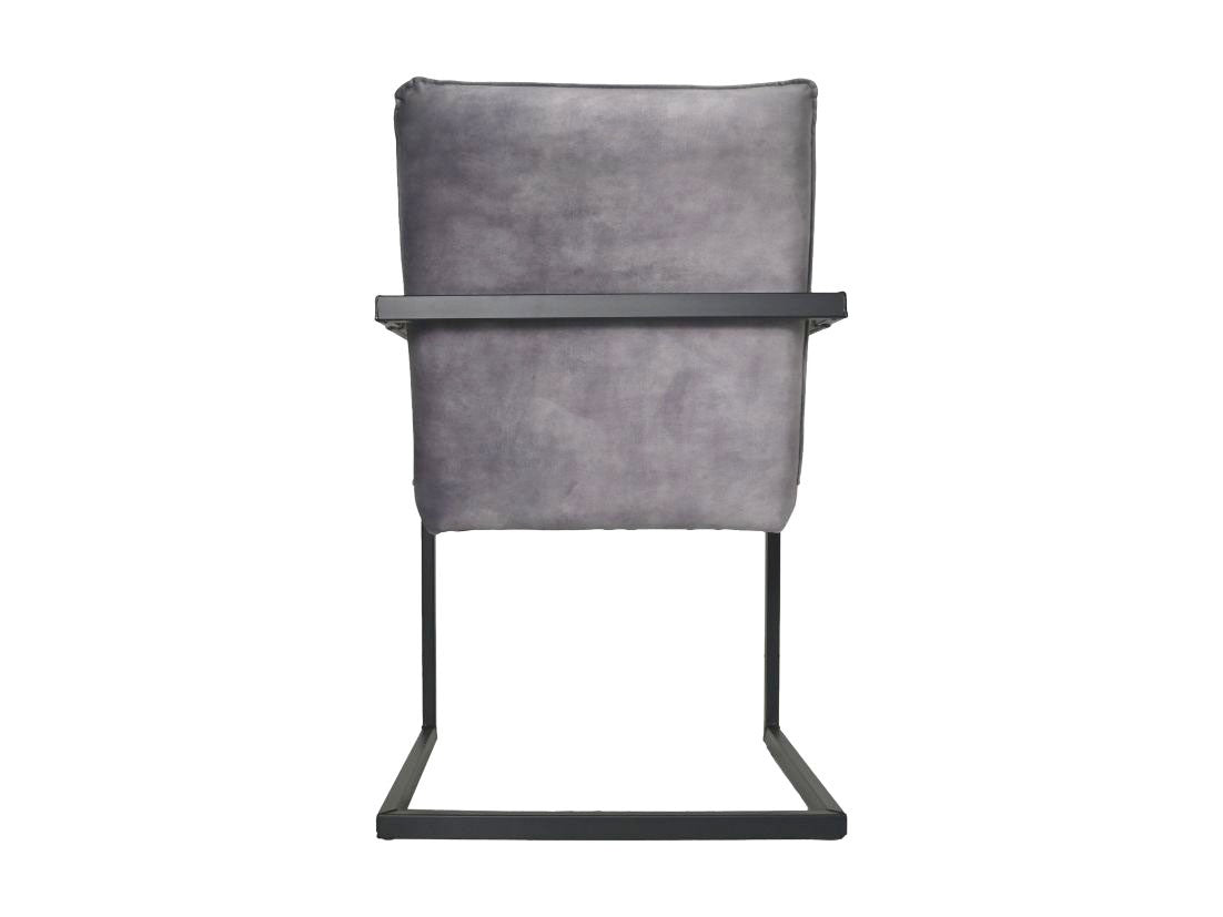 HSM Collection-Eetkamerstuhl Boston S/2-56x68x89-Delfin Grau/Schwarz-Stoff/Metall