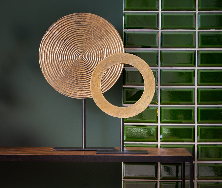 Ornament auf Fuß Rawas - Antik Bronze - 25x10x39 cm