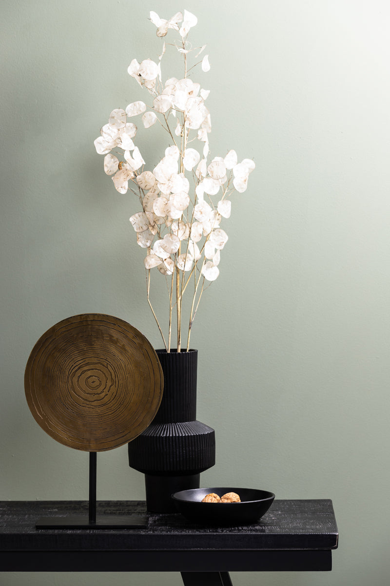 Ornament auf Fuß Sasim - Antik Bronze/Schwarz - 25x10x39cm