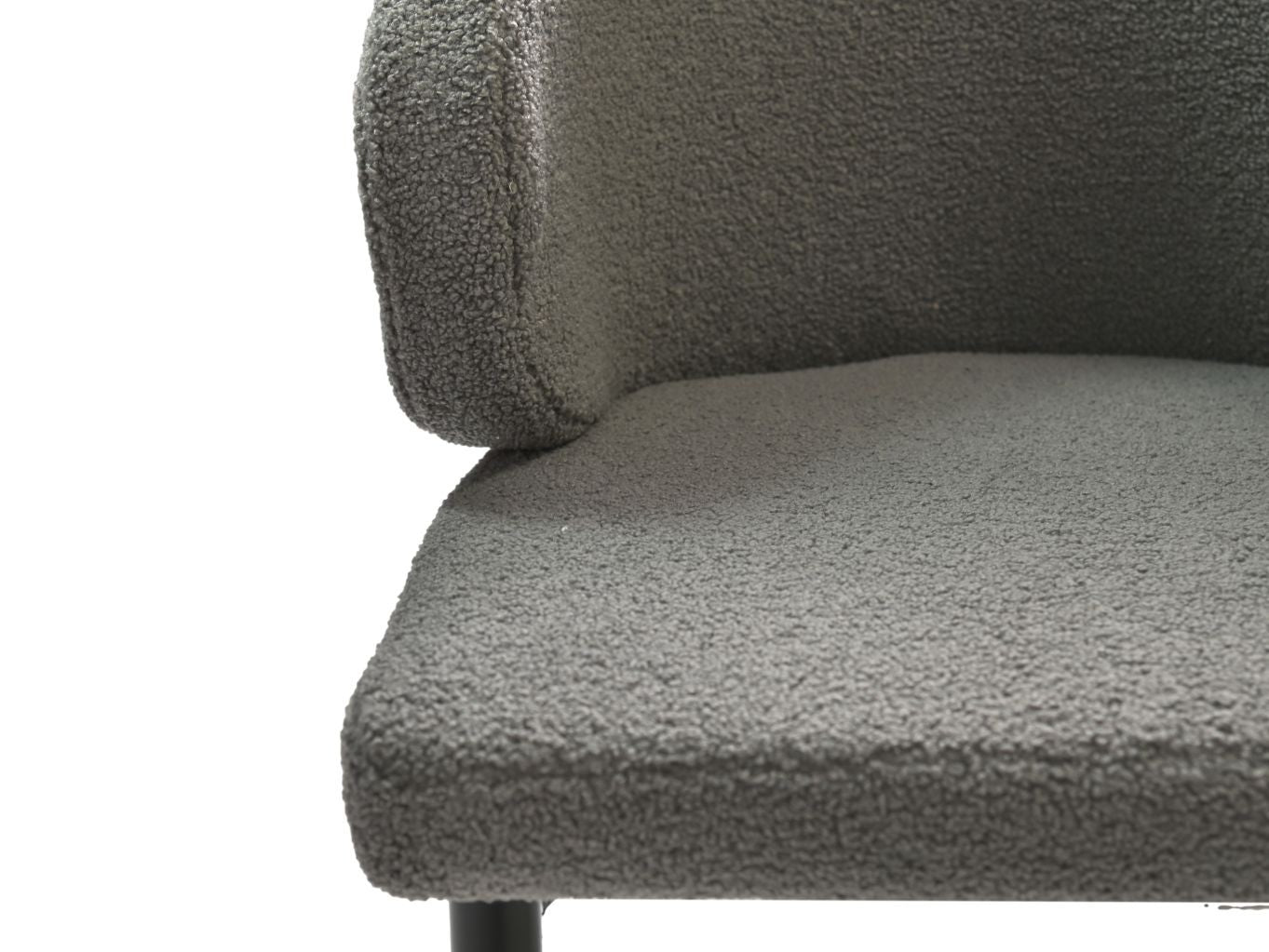 HSM Collection-Eetkamerstuhl Yuna S/2-60x54x82.5-Grau/Schwarz-Stoff/Metall