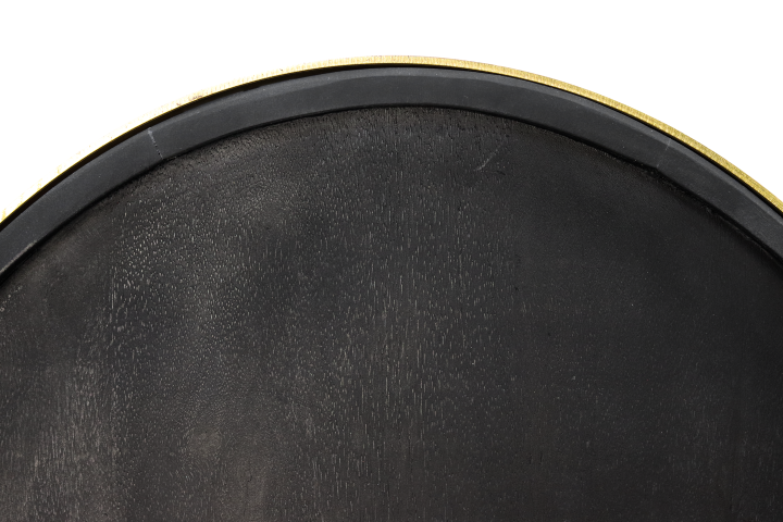 HSM Collection - Ovaler Couchtisch Paulson S/2 - 90x60x45/70x50x35 - Schwarz/Gold - Mango/Metall