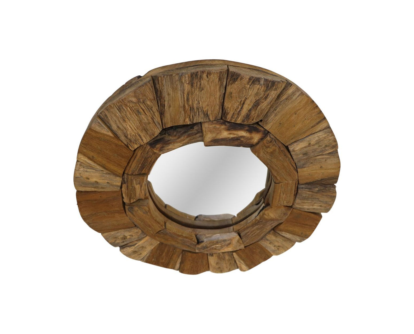 HSM Kollektion - Runder Spiegel - 40X40X4 - Natur - Teak