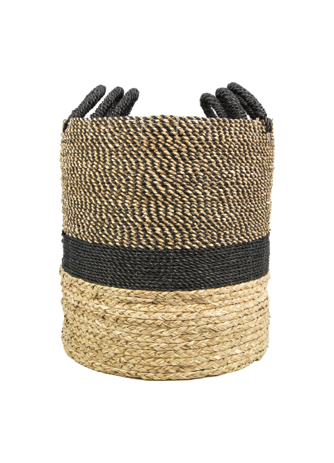 HSM Collection-Mandenset Malibu S/3-ø42x45 / ø38x42 / ø34x39-Natur/Schwarz-Wasserhyazinthe