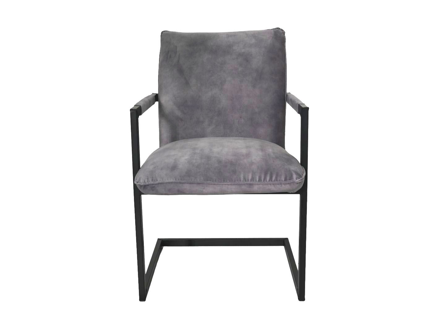 HSM Collection-Eetkamerstuhl Boston S/2-56x68x89-Delfin Grau/Schwarz-Stoff/Metall