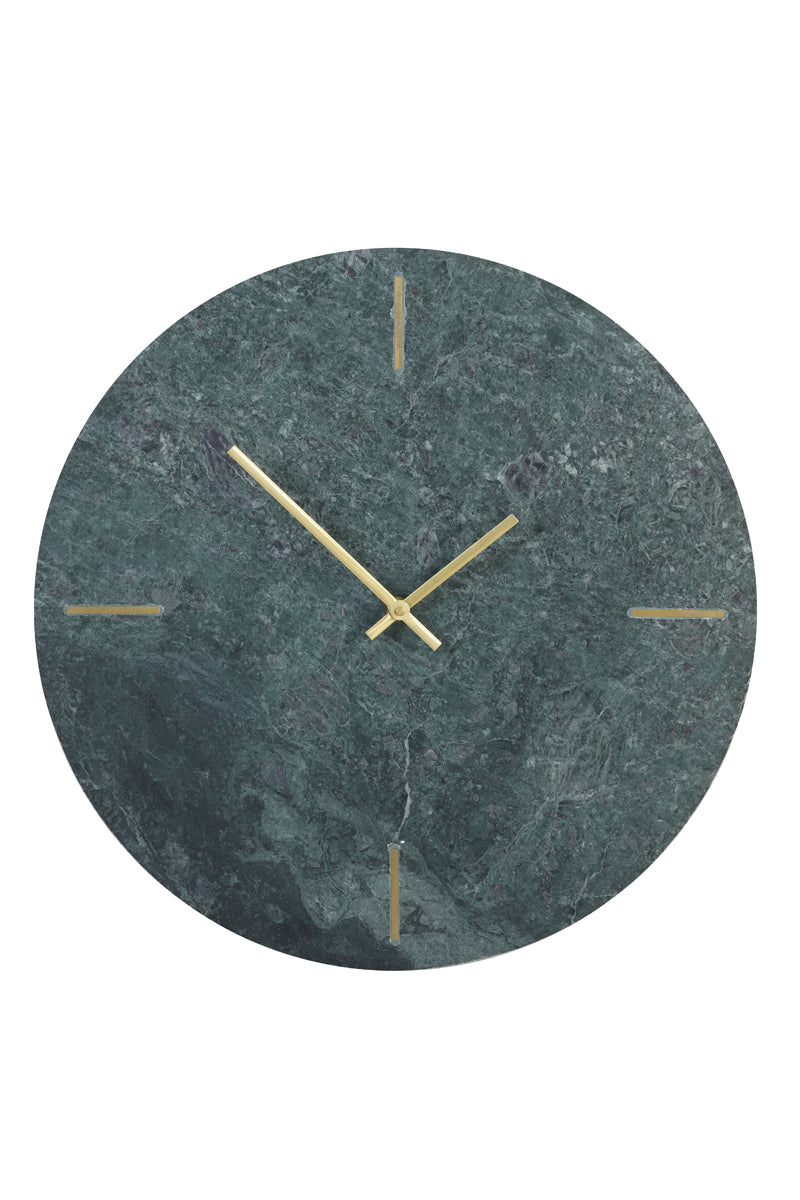 Uhr Ø43x2 cm DALUCA grüner Marmor