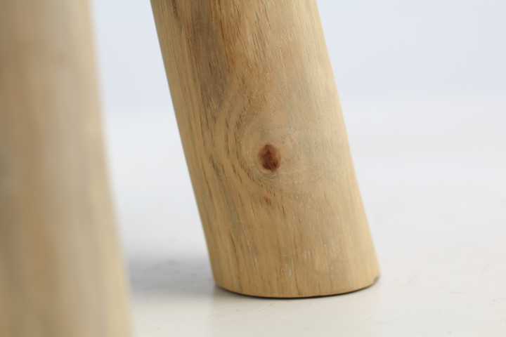 HSM Collection - Square Stool Goatskin - 33x33x45 - Assorted/Natural - Goatskin/Teak