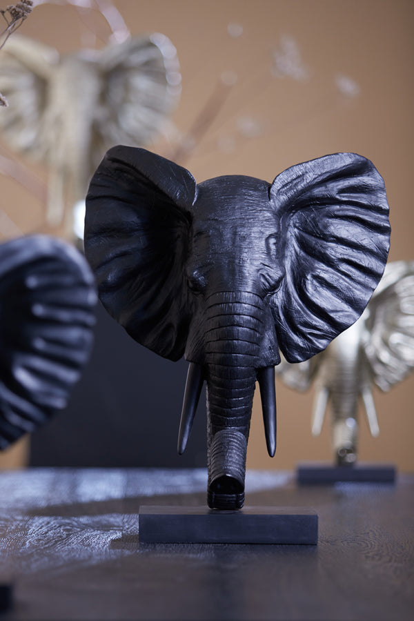 Ornament Elefant - Schwarz - 38,5x19,5x49cm