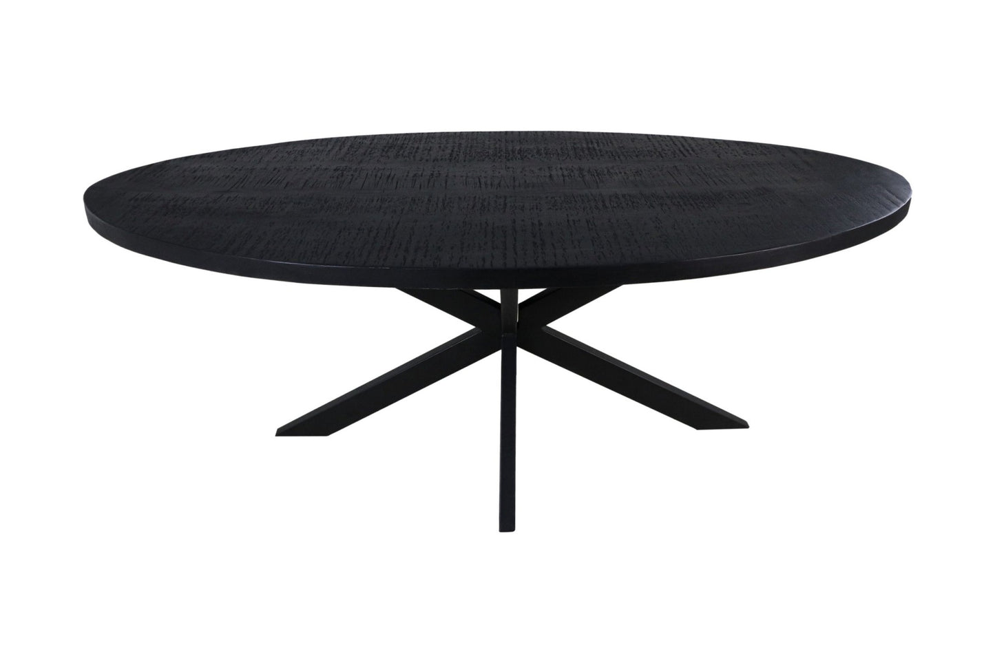 HSM Collection - Ovaler Esstisch Melbourne - 160x90x76 - Schwarz - Mango/Metall
