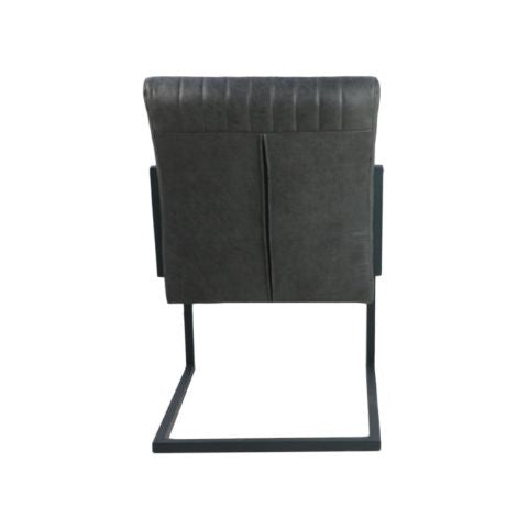 HSM Collection-Esszimmerstuhl Texas S/2-55x50x85-Grafit/Grau-Leder/Metall