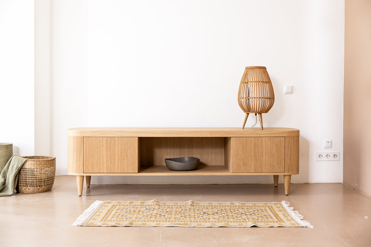 HSM Collection-TV-Schrank Dune 2 Tür-200x50x55-Natur-Eiche