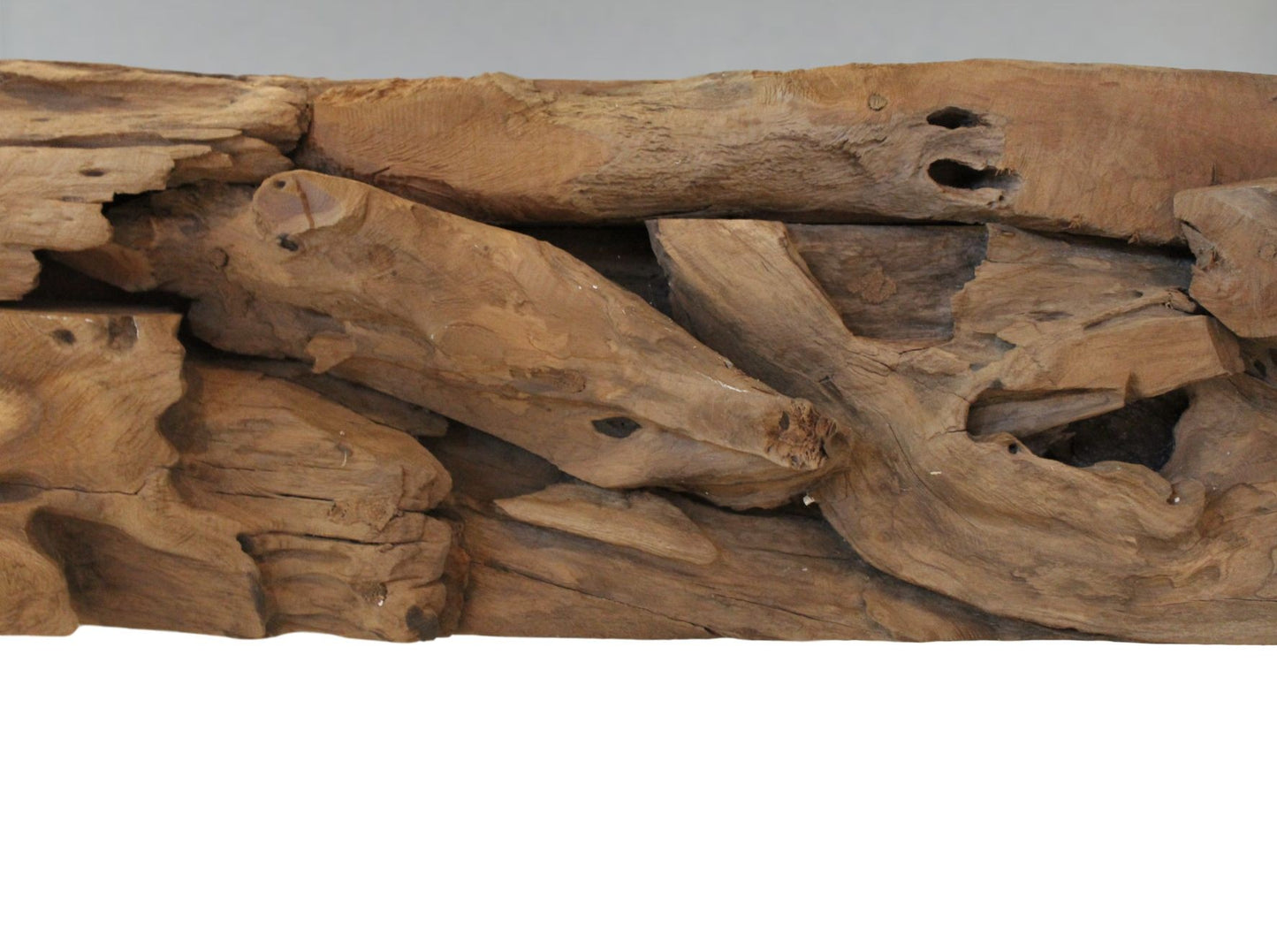 HSM Kollektion-Rechteckiger Spiegel Root-140x6x80-Natur-Teak