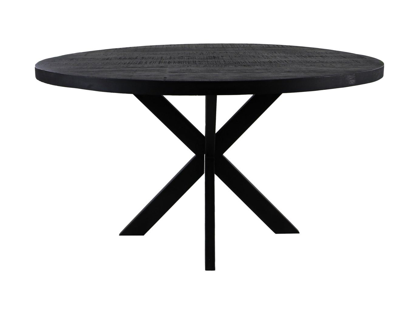 HSM Kollektion-Runder Esstisch Melbourne-130x130x76-Schwarz-Mango/Metall