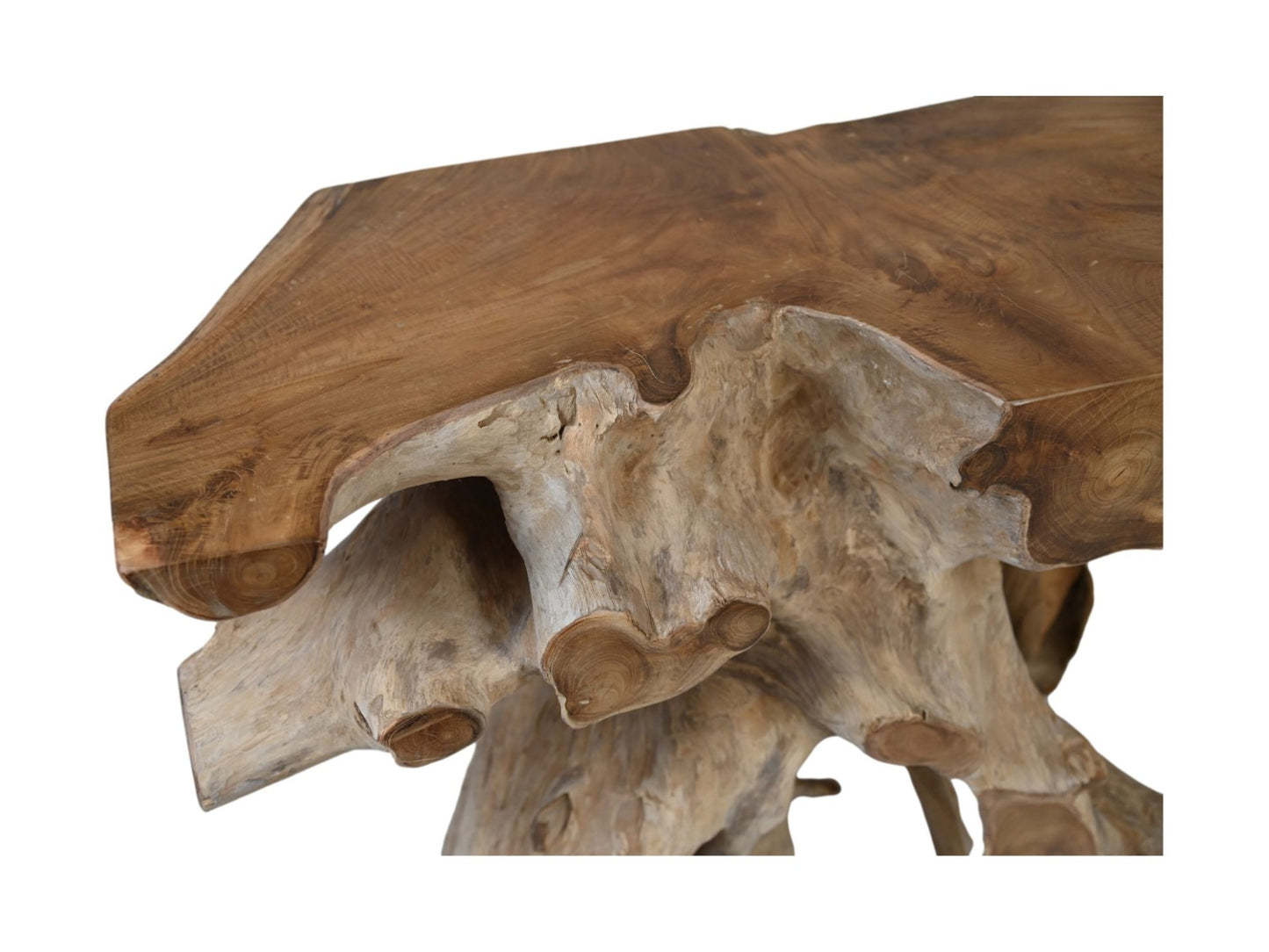 HSM Collection-Wandtafel Teakwurzel Two Tone-120x45x80-Natur-Teak