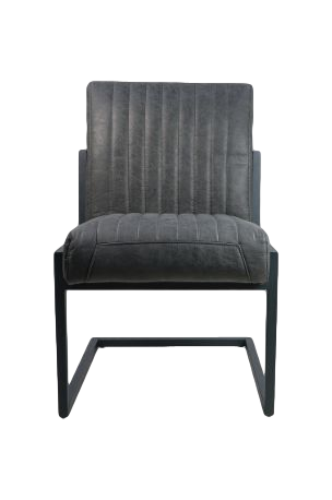 HSM Collection-Esszimmerstuhl Texas S/2-55x50x85-Grafit/Grau-Leder/Metall