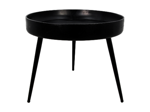 HSM Collection-Runde Beistelltisch Ventura-ø50x42-Schwarz-Mango/Metall