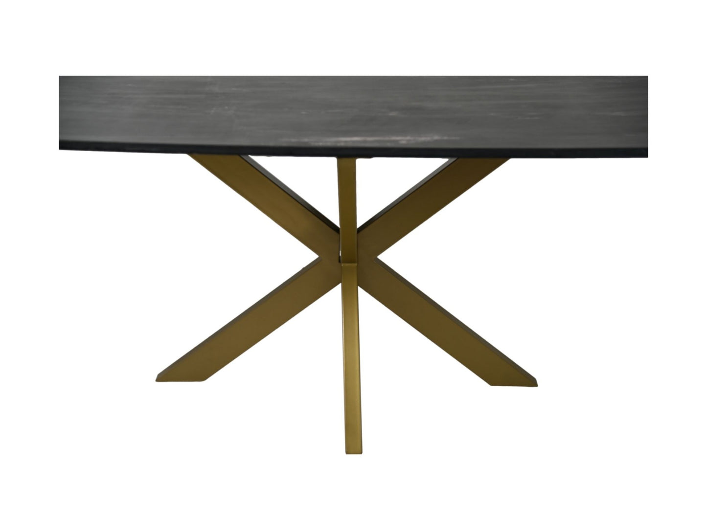 HSM Kollektion-Rechteckiger Esstisch aus Marmor-180x90x77-Schwarz/Gold-Marmor/Metall