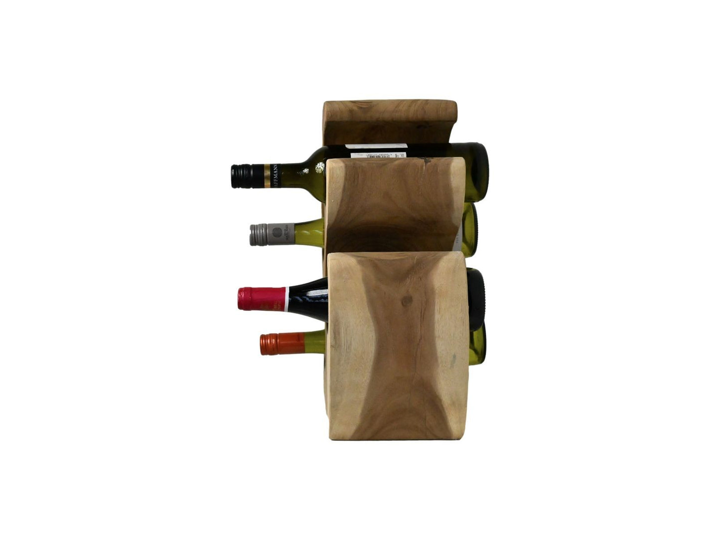 HSM Collection-Ständer Weinregal Vins 4 Flaschen-26x16x40-Natur-Munggur