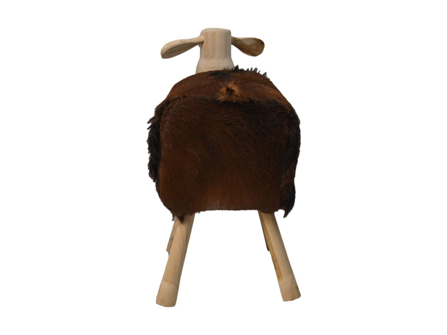 HSM Collection-Schaap Shawn Large-58x34x62-Assorti/Naturel-Geitenhuid/Teak