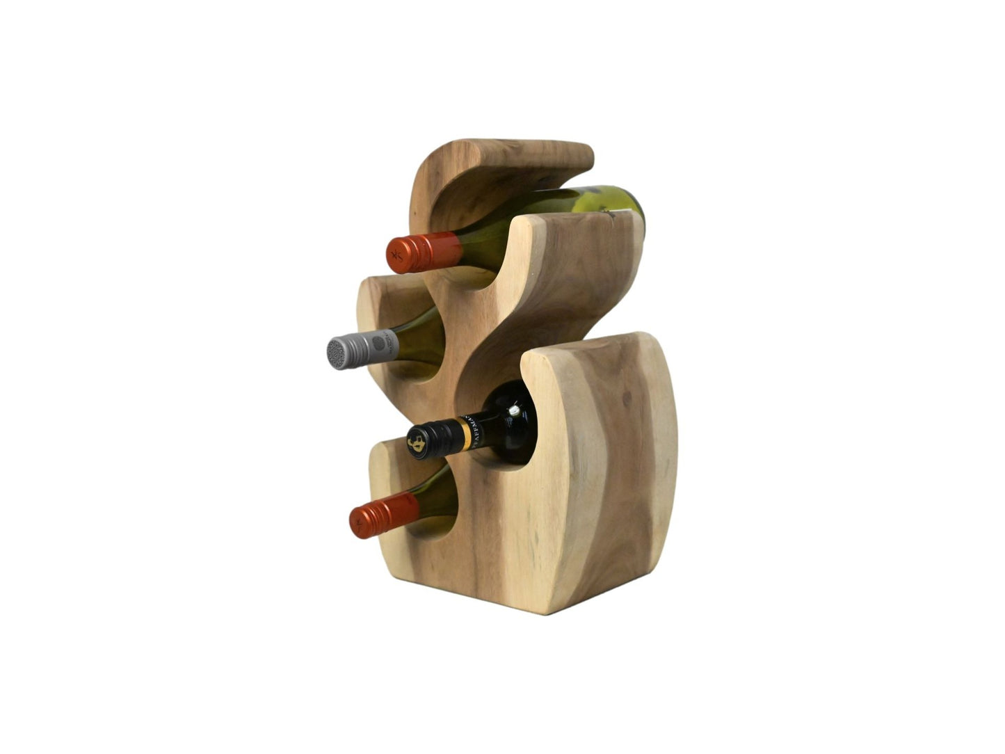HSM Collection-Ständer Weinregal Vins 4 Flaschen-26x16x40-Natur-Munggur