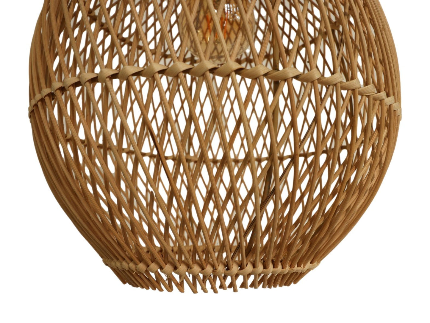 HSM Kollektion-Hängelampe-34x34x58-Natur-Rattan/Teak