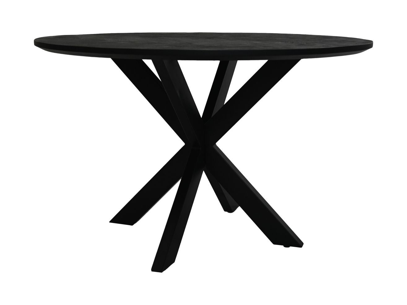HSM Kollektion-Runder Esstisch Mosaik-140x140x77-Schwarz-Mango/Metall