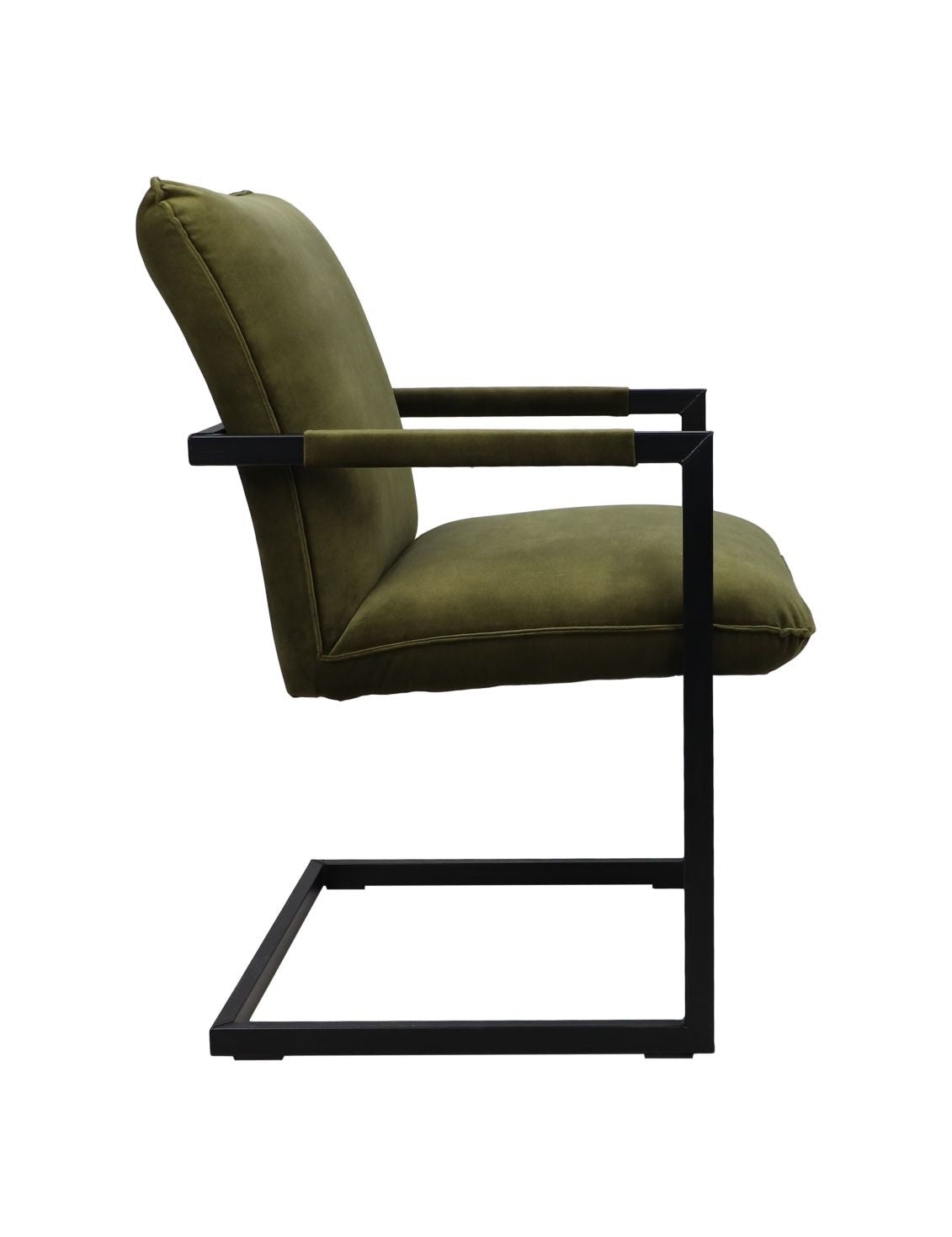 HSM Collection-Esszimmerstuhl Boston S/2-56x68x89-Grün/Schwarz-Stoff/Metall