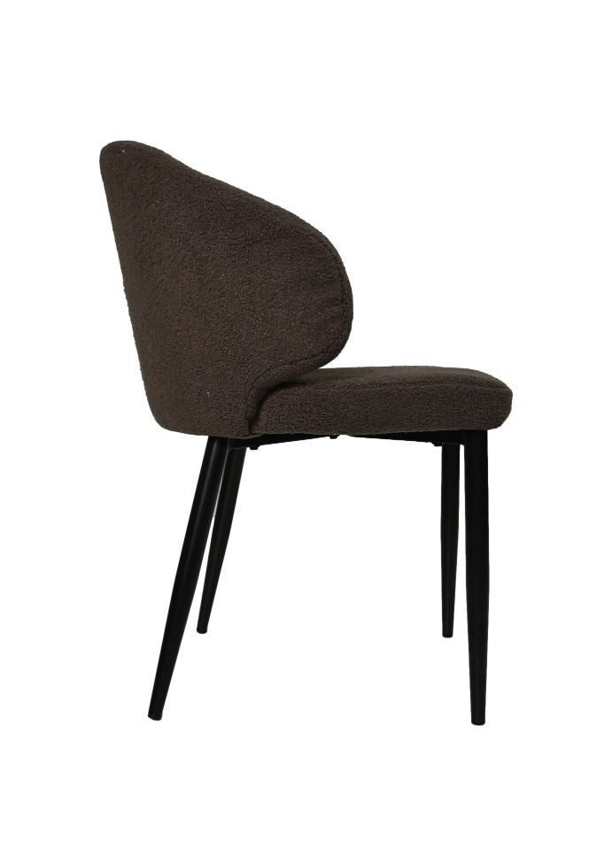 HSM Collection-Esszimmerstuhl Yuna S/2-60x54x82.5-Espresso/Schwarz-Stoff/Metall