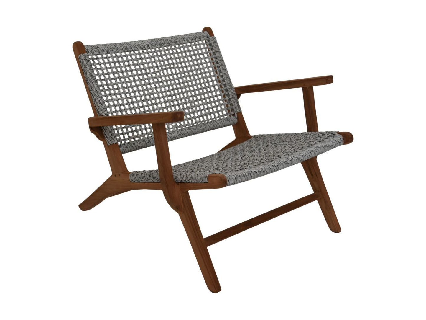 HSM Collection-Gartensessel Rio mit Armlehne KD-80x80x67-Natur/Grau-Teak/Bananenblatt