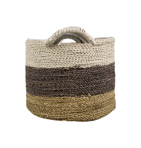 HSM Collection-Mandenset Malibu S/3-ø36x30 / ø34x27 / ø32x25-Natur/Sortiert-Raffia/Seegras