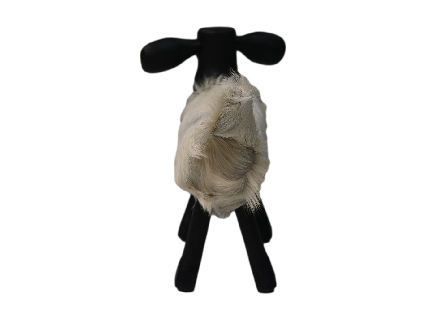 HSM Collection-Schaap Shawn Klein-32x14x32-Weiß/Schwarz-Ziegenleder/Teak