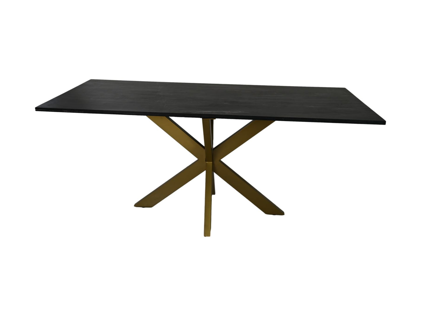 HSM Kollektion-Rechteckiger Esstisch aus Marmor-180x90x77-Schwarz/Gold-Marmor/Metall
