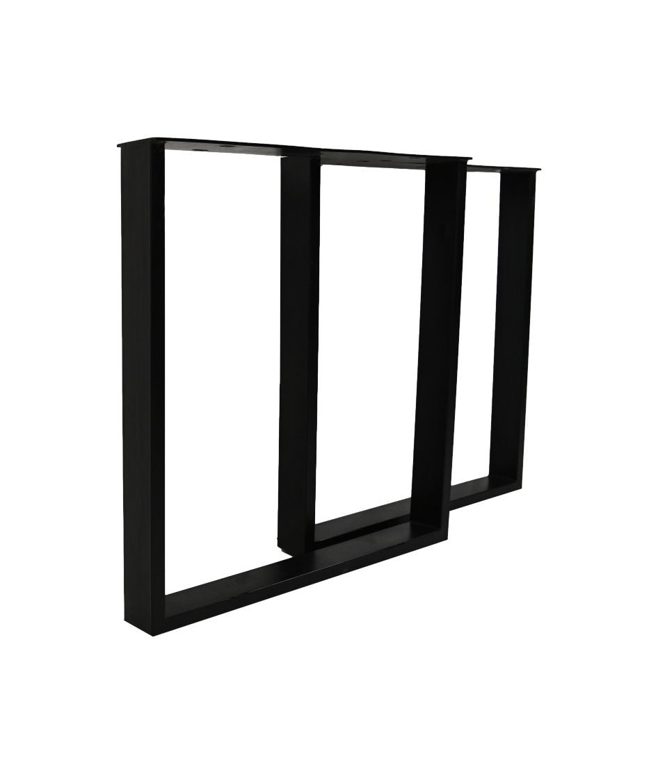 HSM Collection-Tafelpoot Modell U S/2-70x10x72 (75x25mm)-Schwarz-Metall