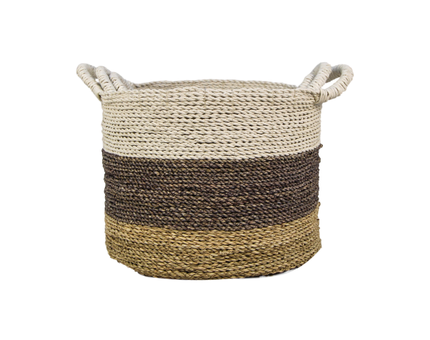 HSM Collection-Mandenset Malibu S/3-ø36x30 / ø34x27 / ø32x25-Natur/Sortiert-Raffia/Seegras