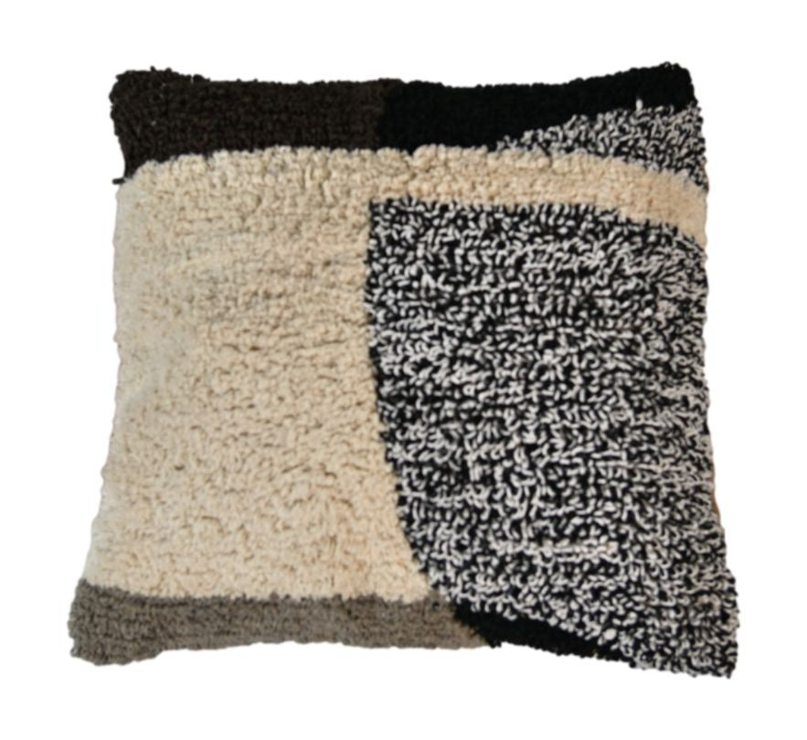 HSM Kollektion-Zierkissen-2-45x45-Natur/Grau-Baumwolle