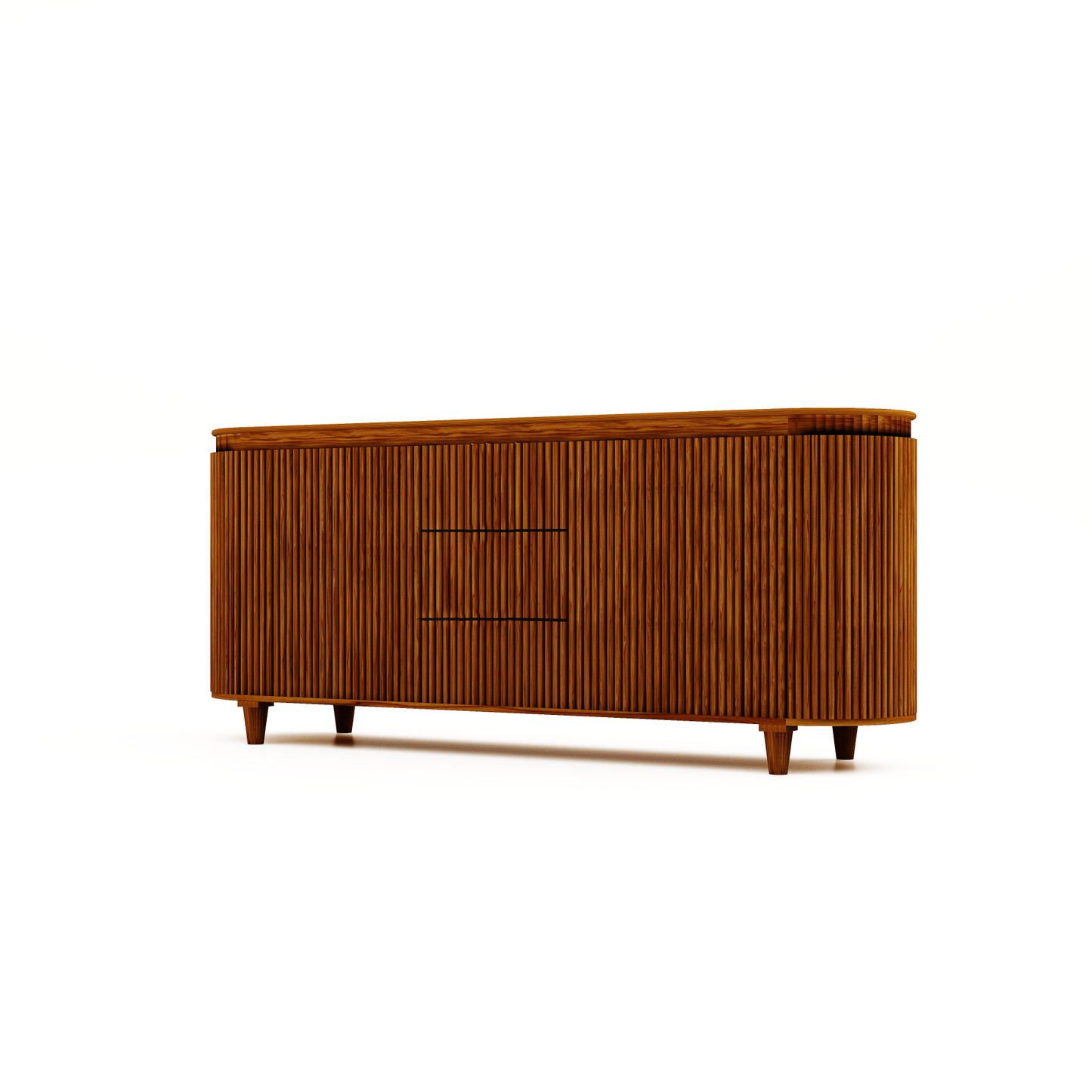 HSM Kollektion-Sideboard Tide 4 Tür 3 Schublade-190x45x80-Braun-Mango