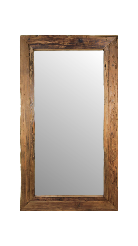 HSM Kollektion-Rechteckiger Spiegel Rustikal-140x3x80-Natur-Teak