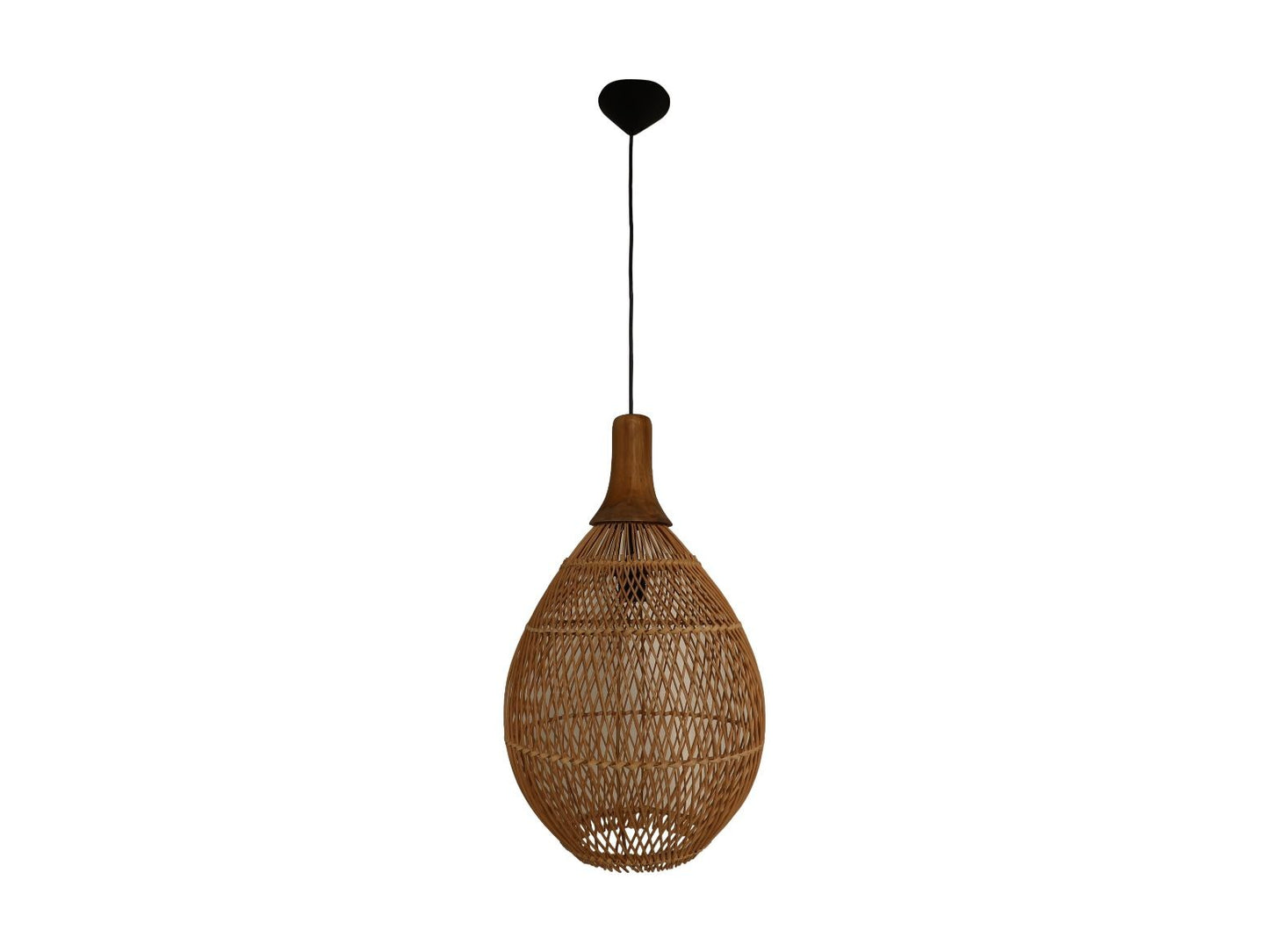 HSM Kollektion-Hängelampe-34x34x58-Natur-Rattan/Teak