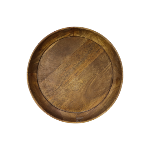 HSM Collection-Round Side Table Ventura-ø40x42-Natur/Schwarz-Mango/Metall