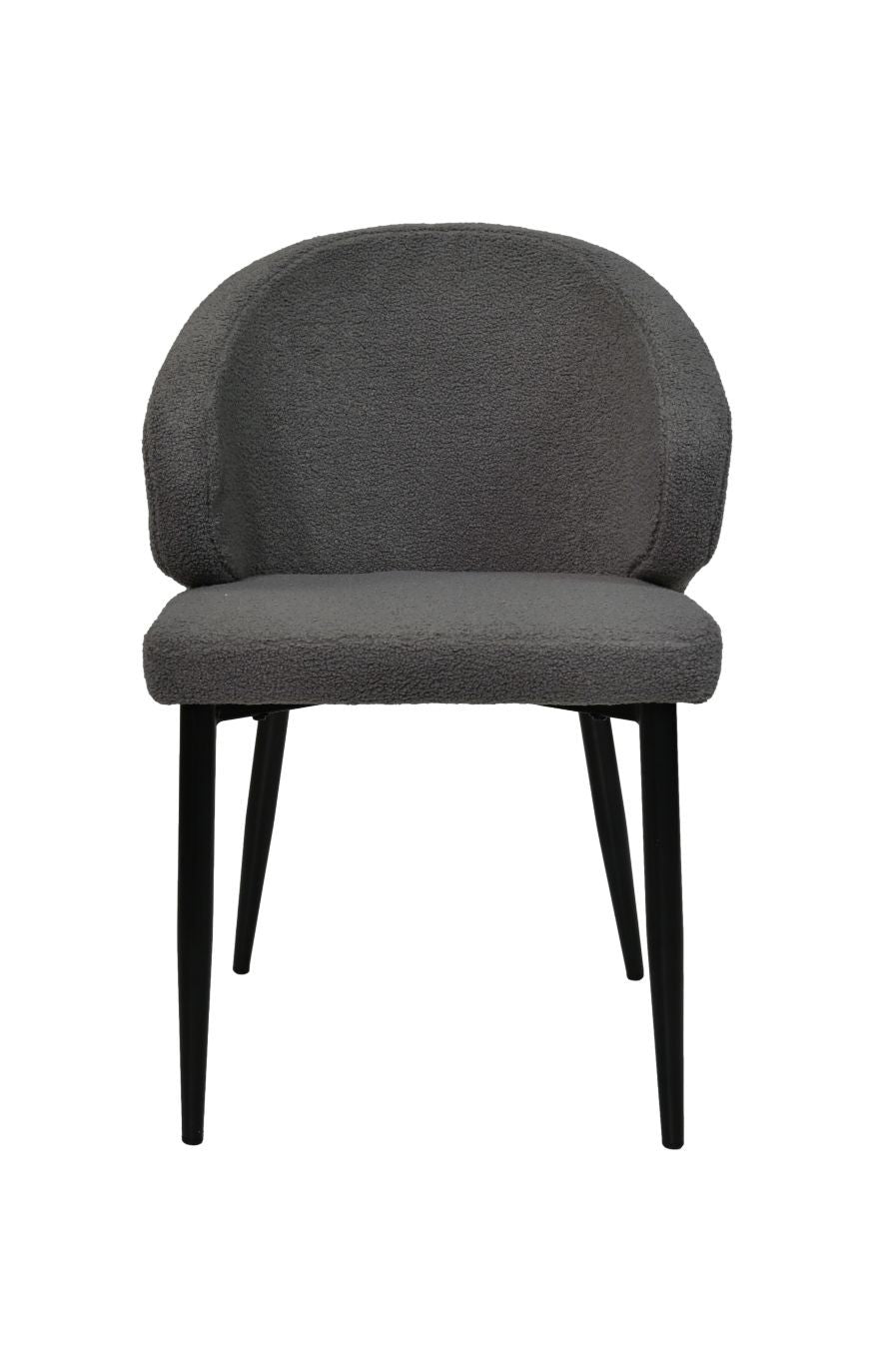 HSM Collection-Eetkamerstuhl Yuna S/2-60x54x82.5-Grau/Schwarz-Stoff/Metall