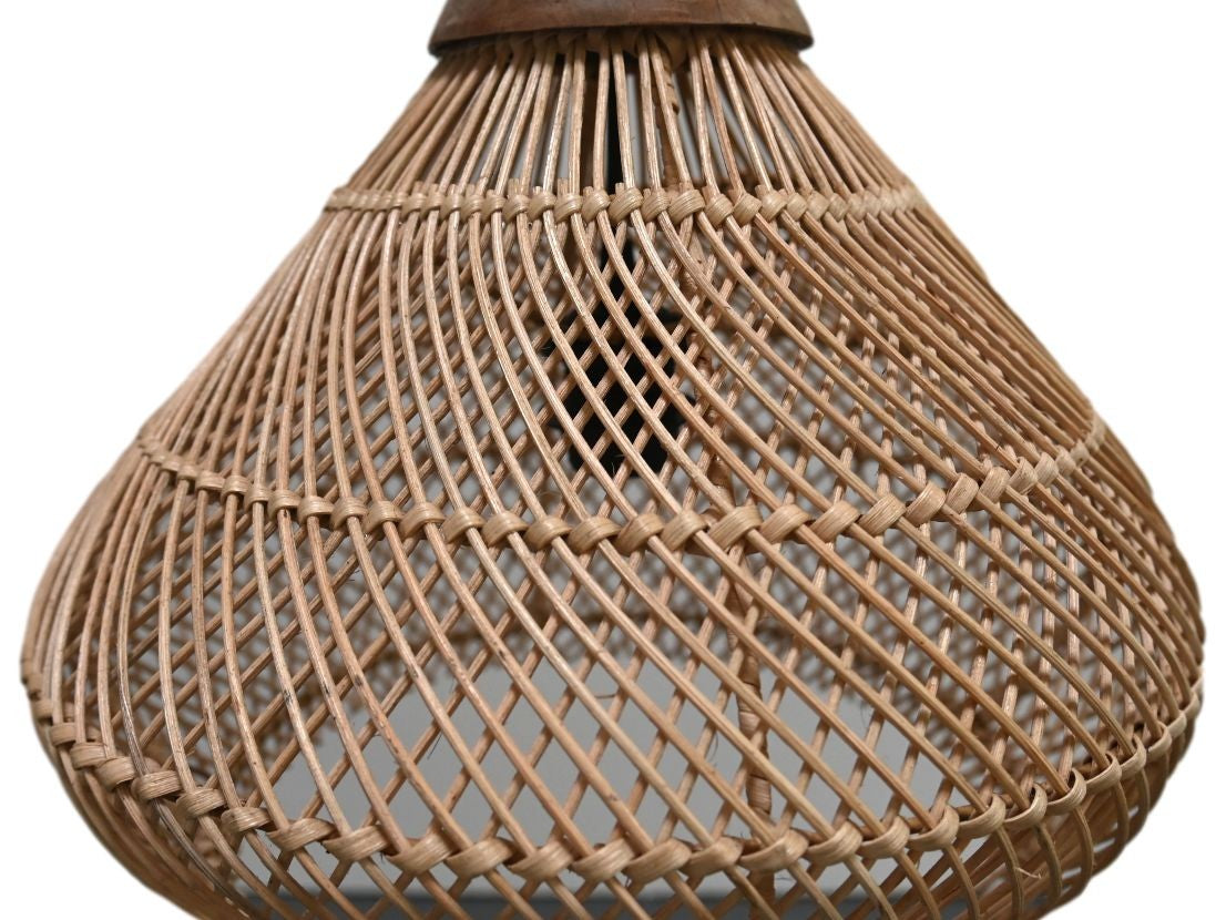 HSM Kollektion-Hängelampe-43x43x46-Natur-Rattan/Teak