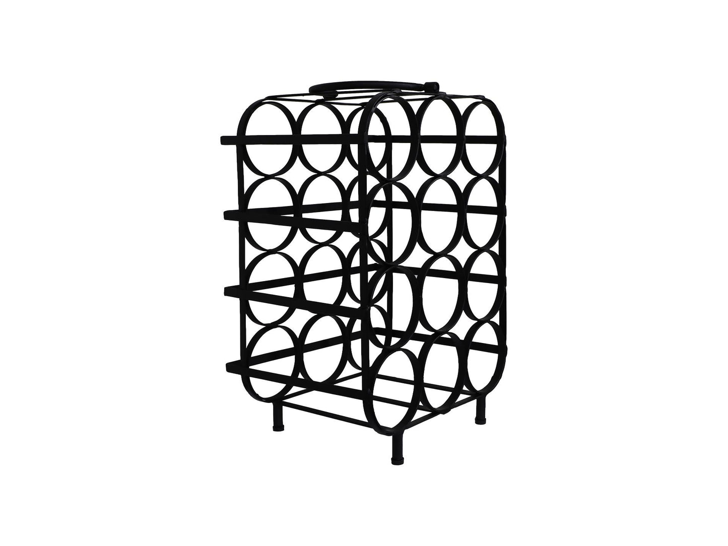 HSM Collection-Stand Weinregal 12 Flaschen-35x25x50-Schwarz-Metall